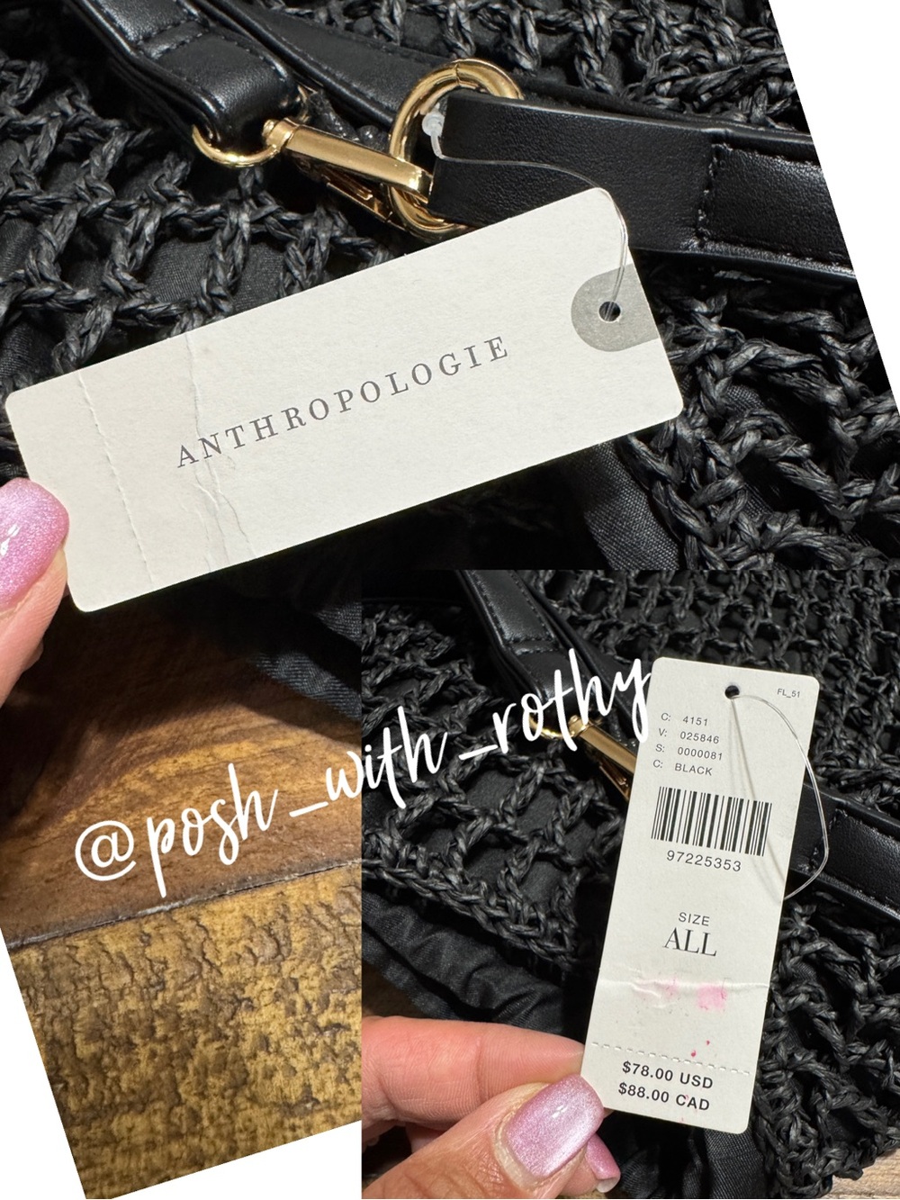 Anthropologie Mesh Raffia Shoulder Bag, NWT - Picture 6 of 7